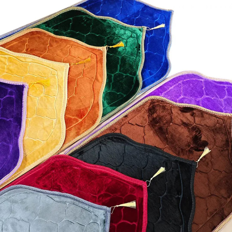 Portable Islamic Adult Prayer Mat (Orange Yellow)